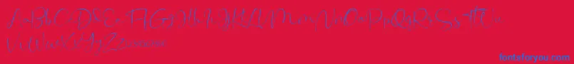 Cherissa Font – Blue Fonts on Red Background