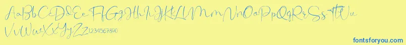 Cherissa Font – Blue Fonts on Yellow Background