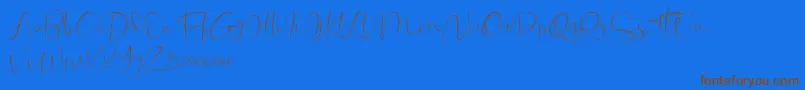 Cherissa-fontti – ruskeat fontit sinisellä taustalla
