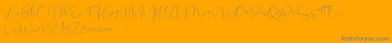 Cherissa-Schriftart – Graue Schriften auf orangefarbenem Hintergrund