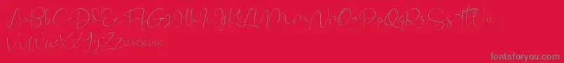 Cherissa-Schriftart – Graue Schriften auf rotem Hintergrund
