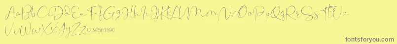 Cherissa Font – Gray Fonts on Yellow Background