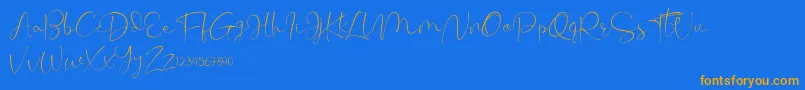 Cherissa Font – Orange Fonts on Blue Background