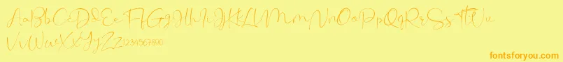 Cherissa Font – Orange Fonts on Yellow Background