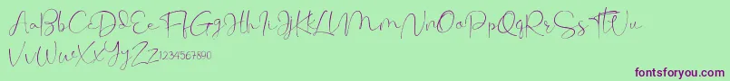 Cherissa Font – Purple Fonts on Green Background