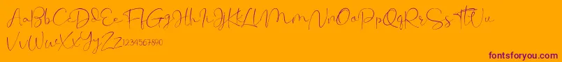Cherissa Font – Purple Fonts on Orange Background
