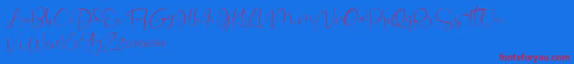 Cherissa Font – Red Fonts on Blue Background