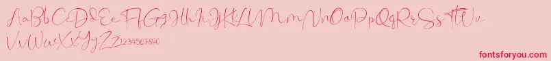 Cherissa-Schriftart – Rote Schriften auf rosa Hintergrund