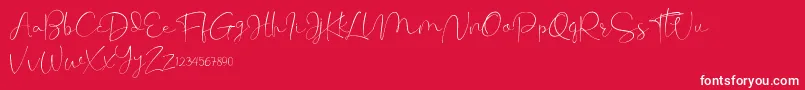 Cherissa Font – White Fonts on Red Background