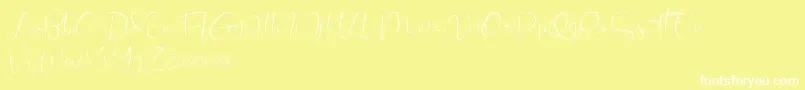 Cherissa-Schriftart – Weiße Schriften auf gelbem Hintergrund