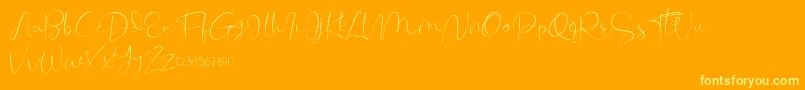 Cherissa Font – Yellow Fonts on Orange Background
