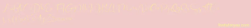 Cherissa Font – Yellow Fonts on Pink Background