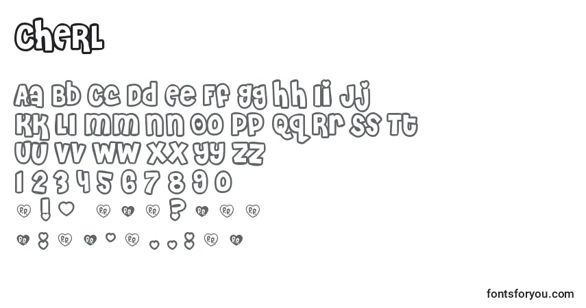 A fonte CHERL    (123265) – alfabeto, números, caracteres especiais