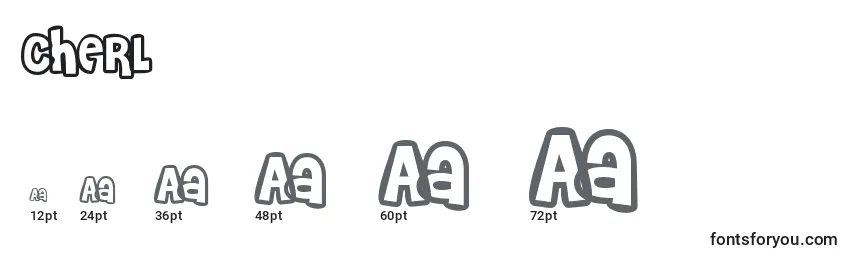 Размеры шрифта CHERL    (123265)