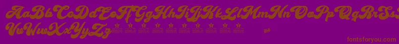 Cherry and Kisses Personal Use-Schriftart – Braune Schriften auf violettem Hintergrund