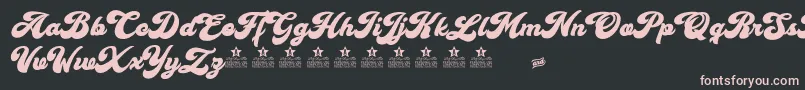 Cherry and Kisses Personal Use Font – Pink Fonts on Black Background