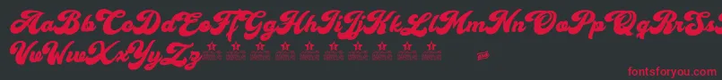Cherry and Kisses Personal Use Font – Red Fonts on Black Background