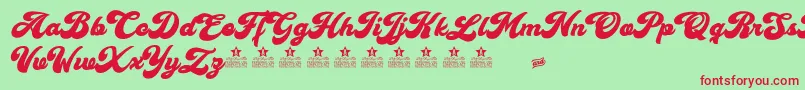 Cherry and Kisses Personal Use Font – Red Fonts on Green Background