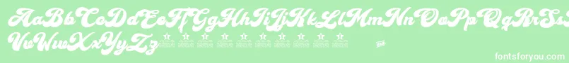 Cherry and Kisses Personal Use Font – White Fonts on Green Background