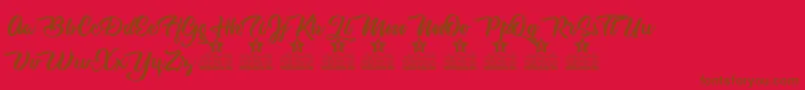Cherry Blossom Personal Use Font – Brown Fonts on Red Background