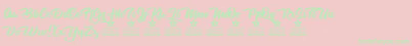 Cherry Blossom Personal Use Font – Green Fonts on Pink Background