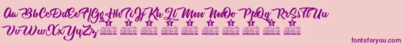 Cherry Blossom Personal Use Font – Purple Fonts on Pink Background