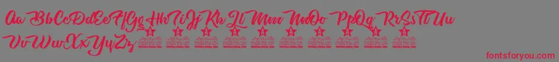 Cherry Blossom Personal Use Font – Red Fonts on Gray Background