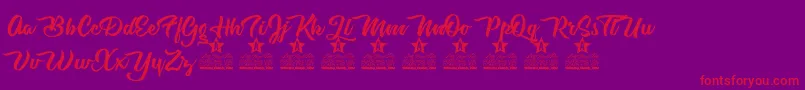 Cherry Blossom Personal Use Font – Red Fonts on Purple Background