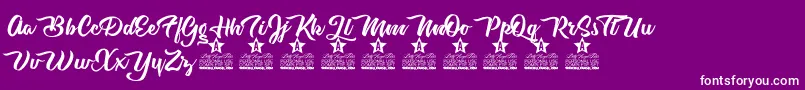 Cherry Blossom Personal Use Font – White Fonts on Purple Background