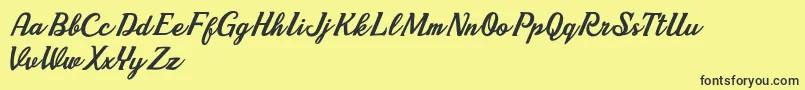 Cherry Demo2 Font – Black Fonts on Yellow Background