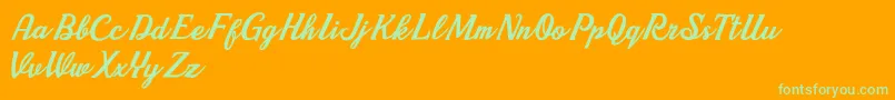 Cherry Demo2-Schriftart – Grüne Schriften auf orangefarbenem Hintergrund