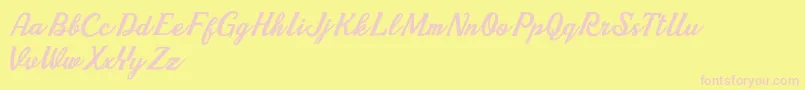 Cherry Demo2 Font – Pink Fonts on Yellow Background