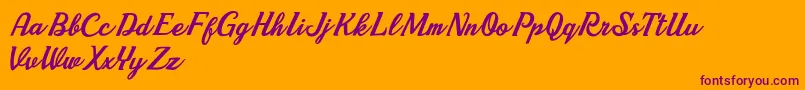 Cherry Demo2 Font – Purple Fonts on Orange Background