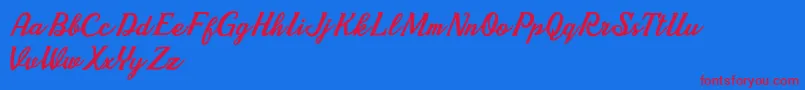Cherry Demo2 Font – Red Fonts on Blue Background