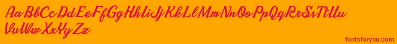 Cherry Demo2 Font – Red Fonts on Orange Background