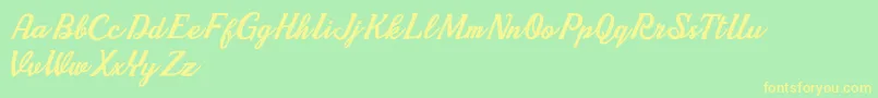 Cherry Demo2-Schriftart – Gelbe Schriften auf grünem Hintergrund