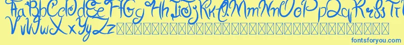 Cherrylove Font – Blue Fonts on Yellow Background