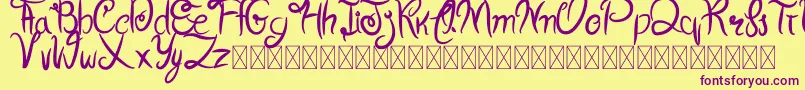 Cherrylove Font – Purple Fonts on Yellow Background