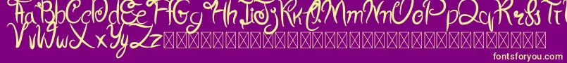 Cherrylove Font – Yellow Fonts on Purple Background