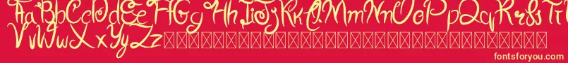 Cherrylove Font – Yellow Fonts on Red Background