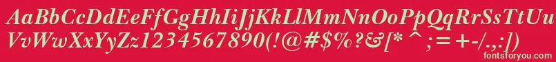 ImperialBoldItalic Font – Green Fonts on Red Background