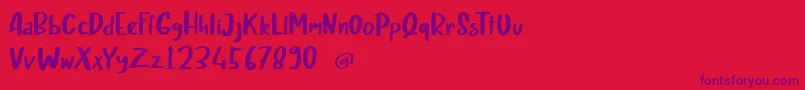 フォントCHERY RUSH Demo – 赤い背景に紫のフォント