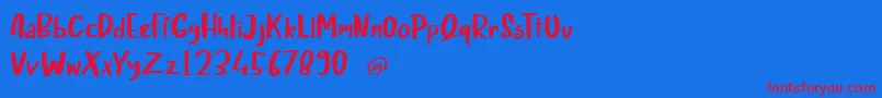 CHERY RUSH Demo-Schriftart – Rote Schriften auf blauem Hintergrund