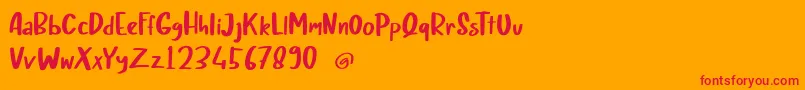 CHERY RUSH Demo Font – Red Fonts on Orange Background