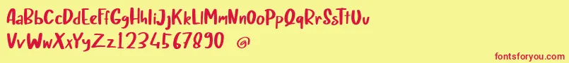 CHERY RUSH Demo Font – Red Fonts on Yellow Background
