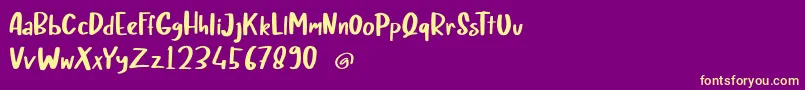 CHERY RUSH Demo Font – Yellow Fonts on Purple Background