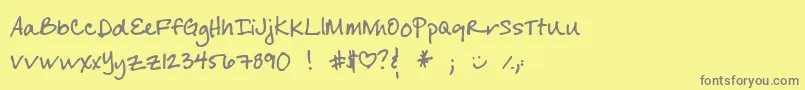 CHERYLフォントについての詳細 フォントCHERYL – 黄色の背景に灰色の文字