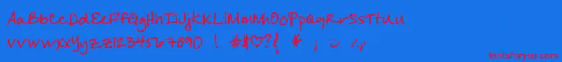 CHERYL Font – Red Fonts on Blue Background