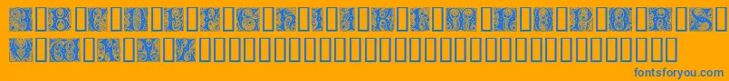 Cheshire Initials Font – Blue Fonts on Orange Background