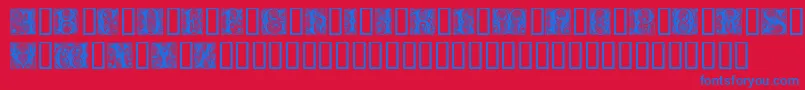 フォントCheshire Initials – 赤い背景に青い文字